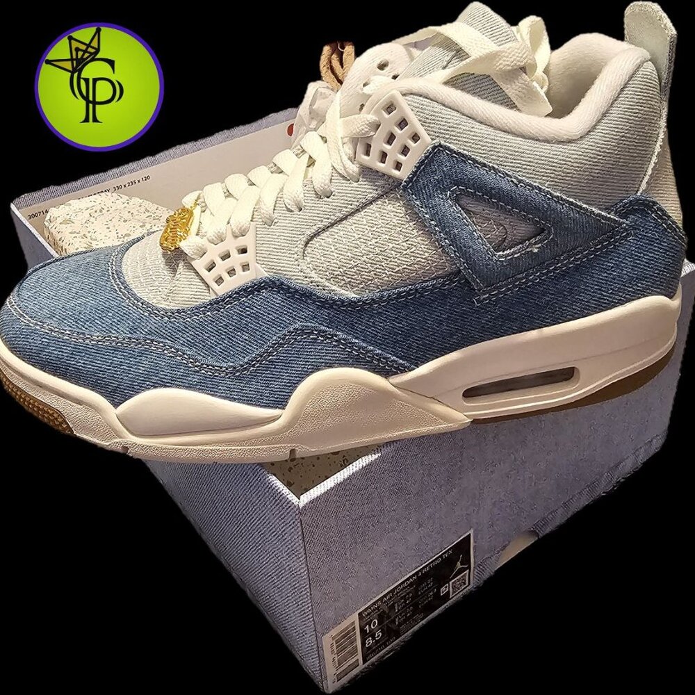 Nike Wmns Air Jordan 4 Retro TEX AJ4 Worn Blue Denim Women Unisex IB6716-100